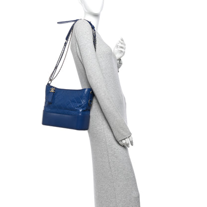 Chanel Aged Calfskin Quilted Medium Gabrielle Hobo Blue 2 of 10