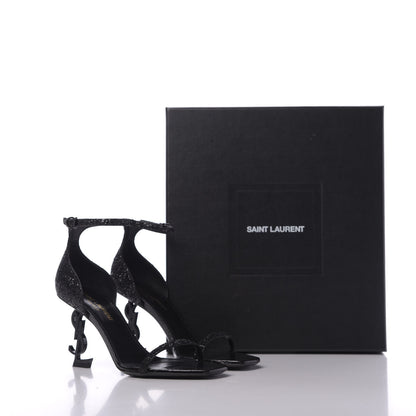 Saint Laurent Glitter Opyum 85 Sandals 36 Black 10 of 10