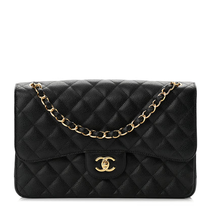 Chanel Caviar Quilted Jumbo Double Flap Black 1 of 10