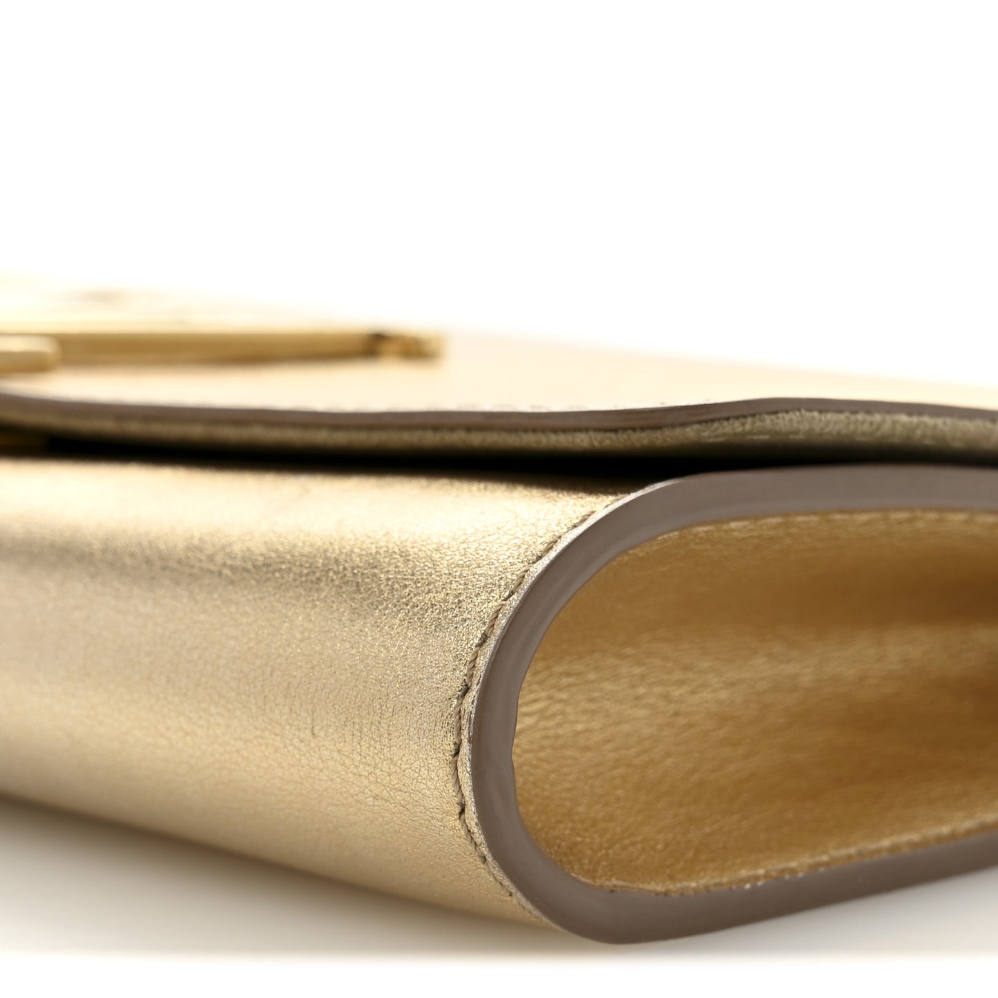 Metallic Calfskin Louise Clutch Gold