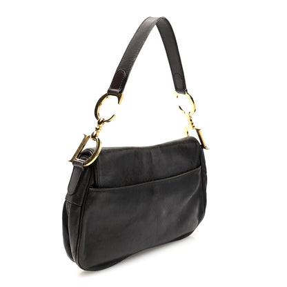 Christian Dior Ostrich Embossed Double Saddle Bag Brown 3 of 11