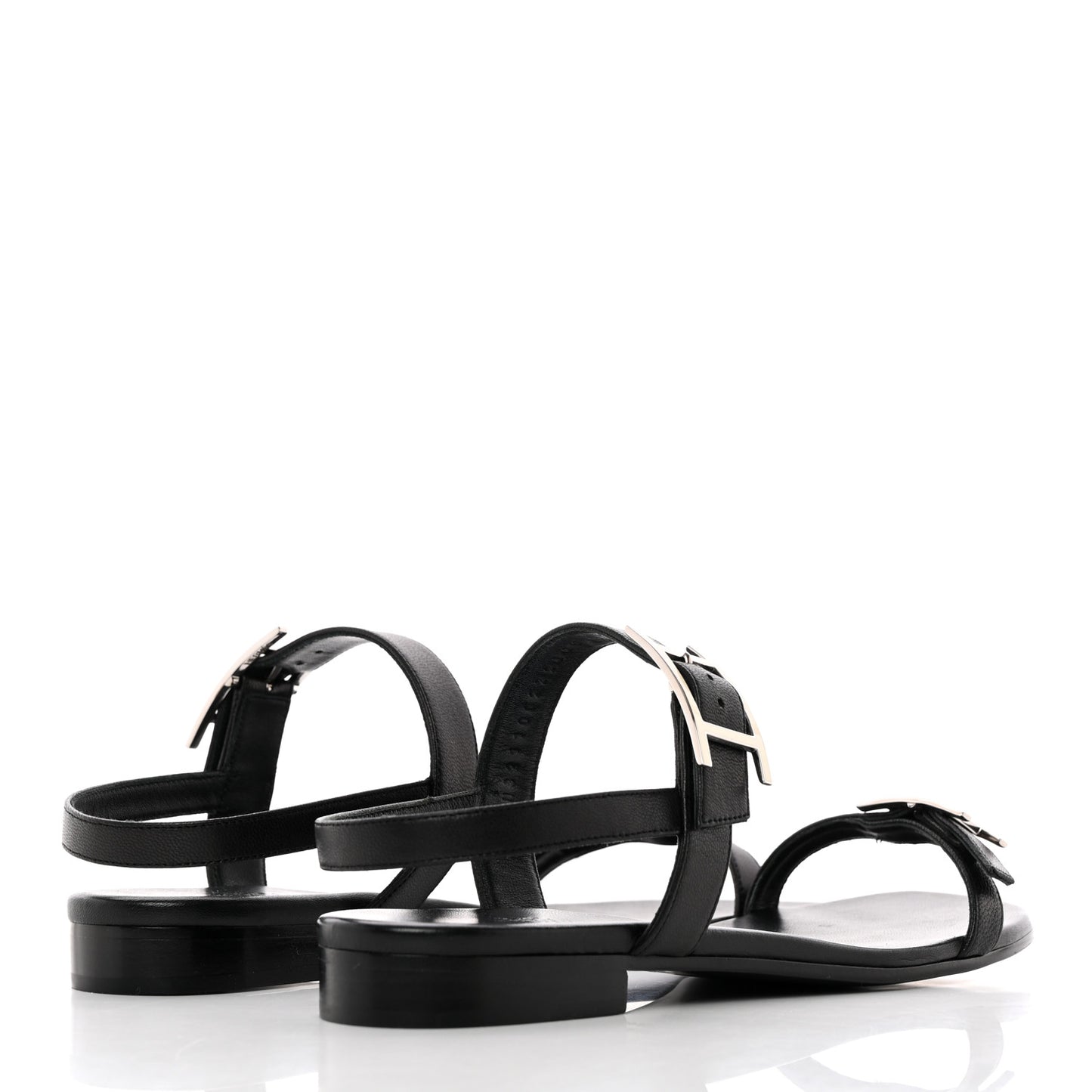 Calfskin Cristal Sandals 37.5 Black