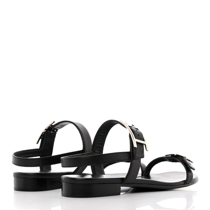 Hermes Calfskin Cristal Sandals 37.5 Black 4 of 17