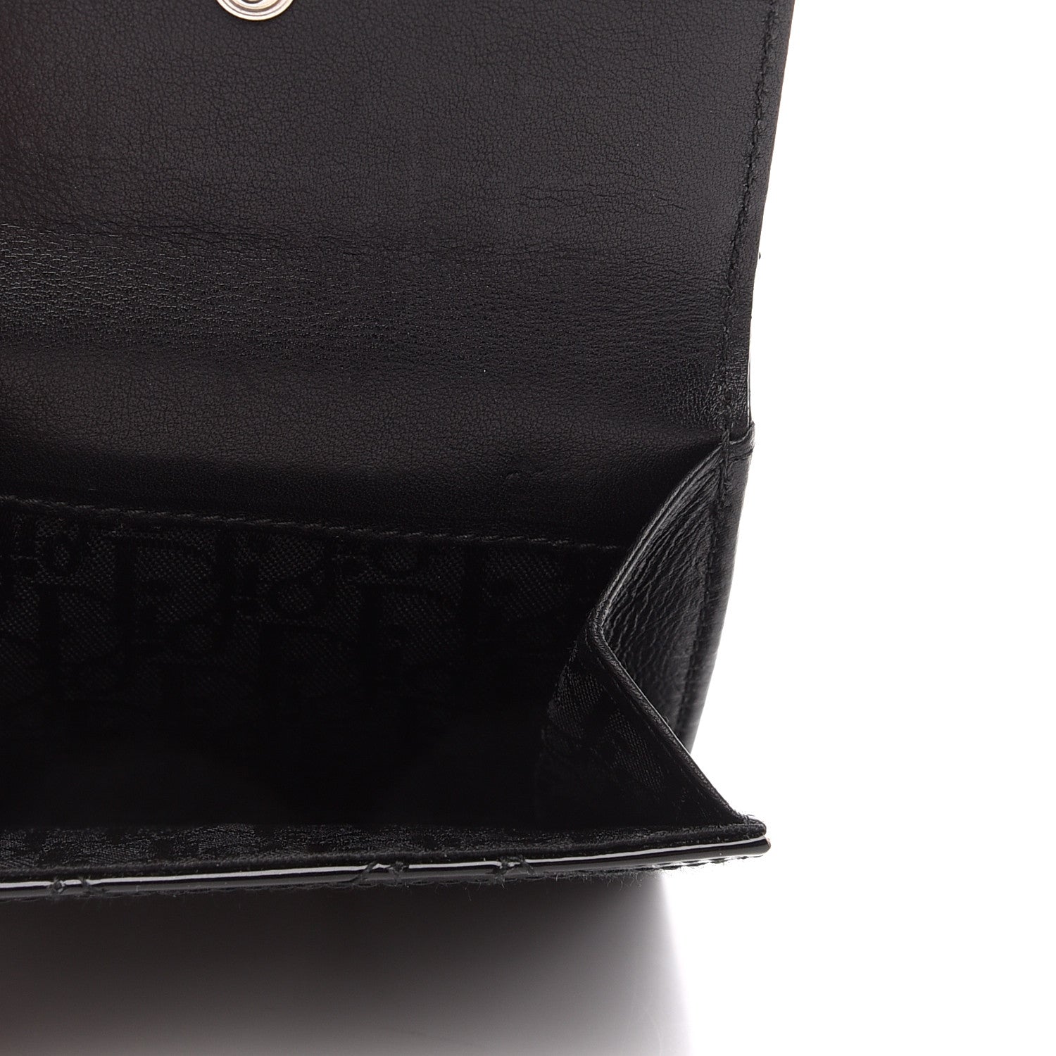 Christian Dior Patent Cannage Lady Dior Compact Wallet Black 5 of 7