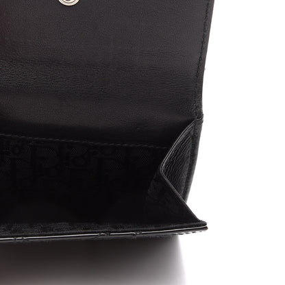 Christian Dior Patent Cannage Lady Dior Compact Wallet Black 5 of 7