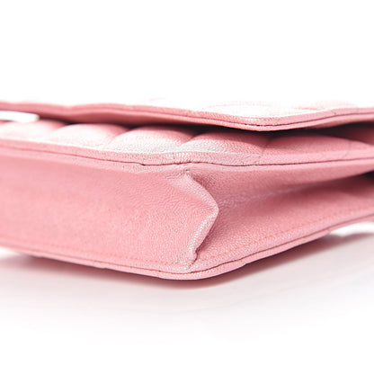 Chanel Iridescent Caviar Quilted Wallet on Chain WOC Rose Pink 11 of 12