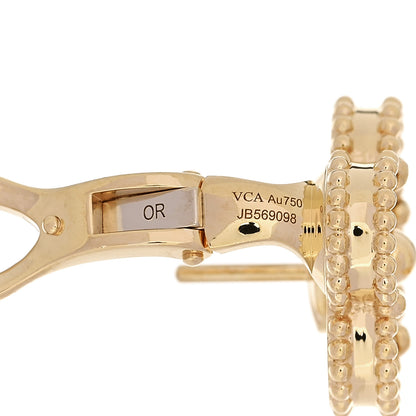 Van Cleef & Arpels 18K Yellow Gold Guilloche Vintage Alhambra Earrings 4 of 5