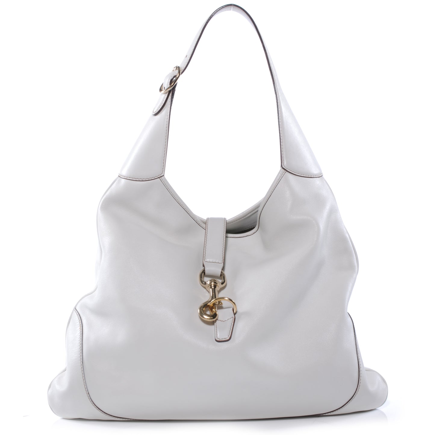 Leather Large Bouvier Hobo White