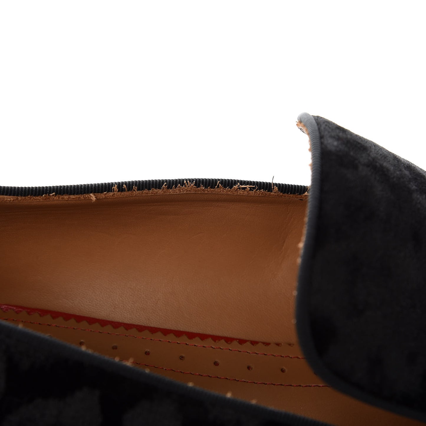 Patent Velvet Mens Spooky Spike Flat Loafers 45 Black