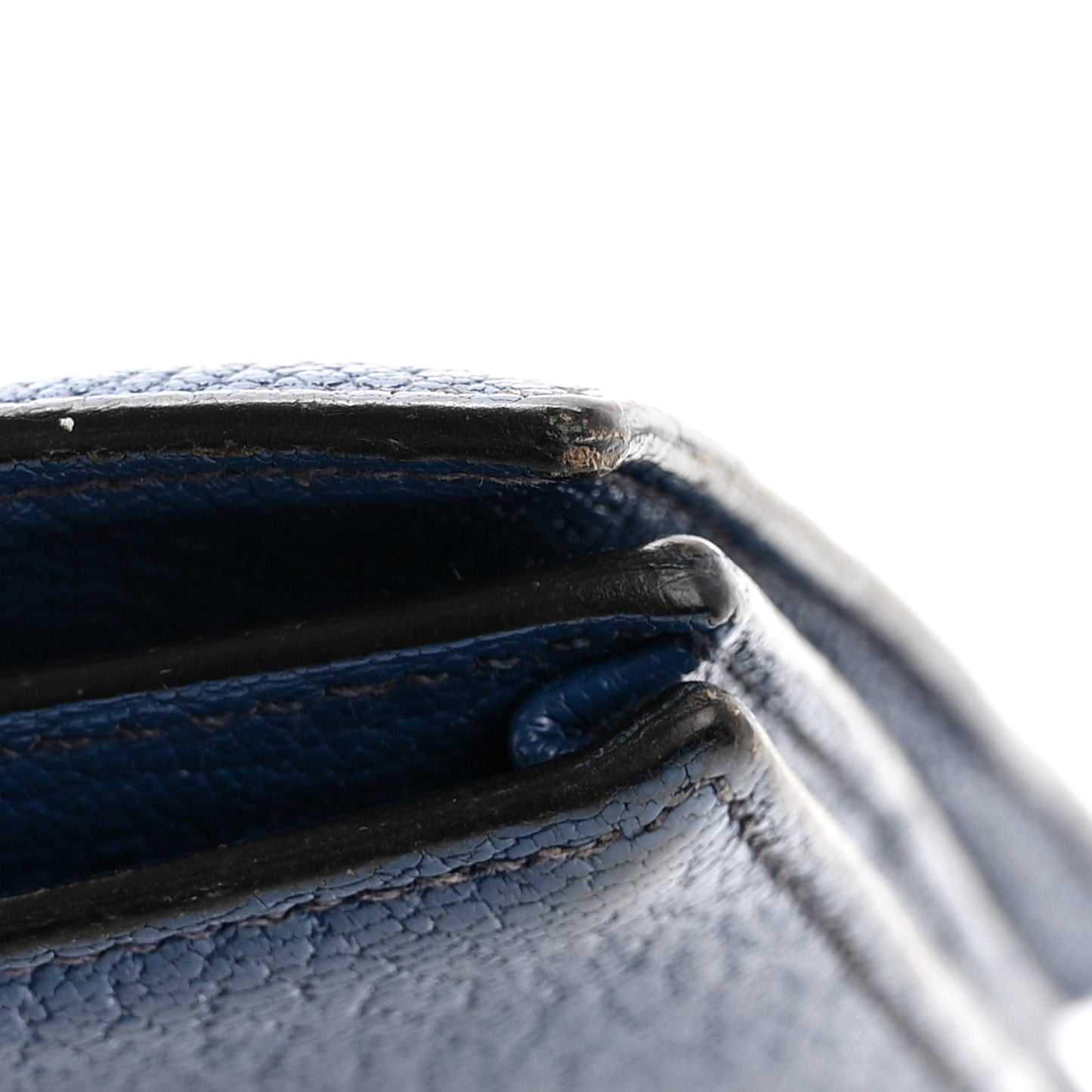 Chevre Mysore Bearn Gusset Wallet Bleu Agate