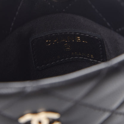 Chanel Lambskin Quilted CC Clutch With Chain Black 7 of 9