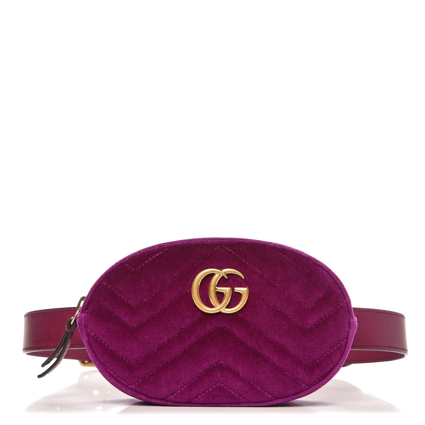 Velvet Matelasse GG Marmont Belt Bag 85 34 Fuchsia Violet Cyclamen