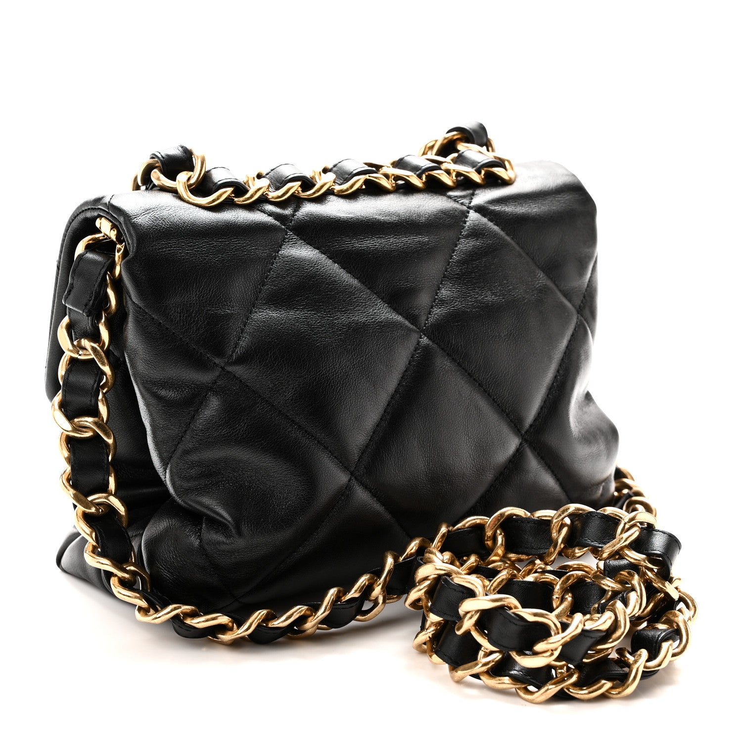 Chanel Lambskin Quilted Small Chain Top Handle Flap Black 3 of 11