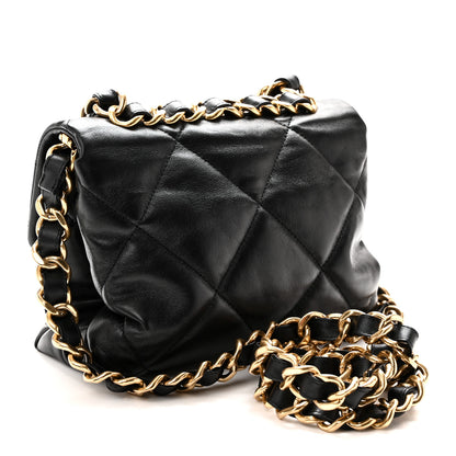 Chanel Lambskin Quilted Small Chain Top Handle Flap Black 3 of 11