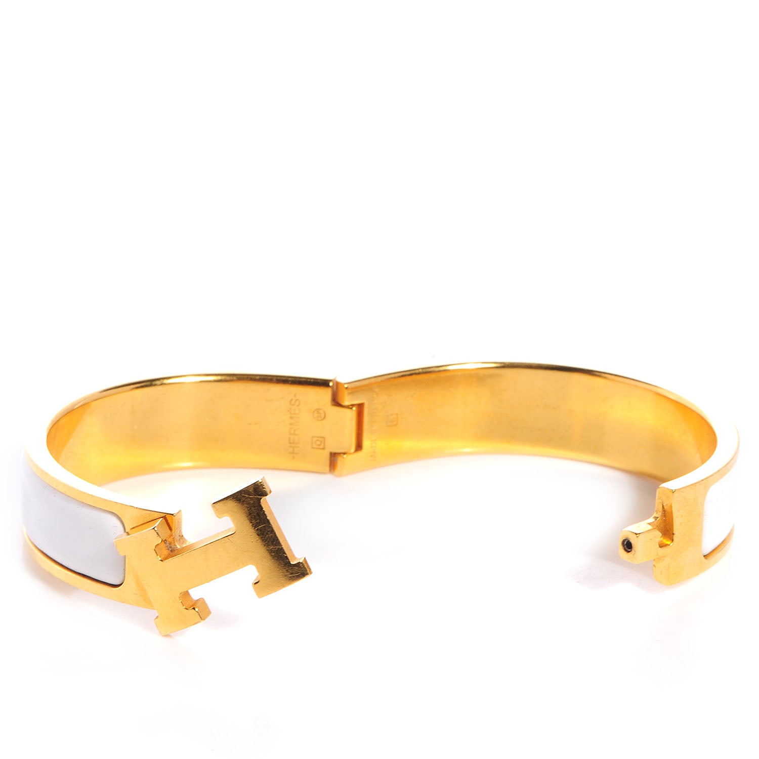 Hermes Enamel Narrow Clic Clac H Bracelet PM White 3 of 5