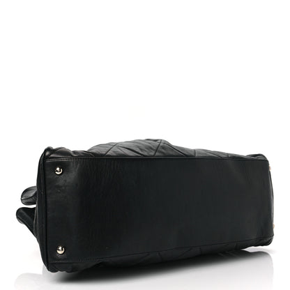 Chanel Lambskin Quilted Mademoiselle Lock Tote Black 4 of 7