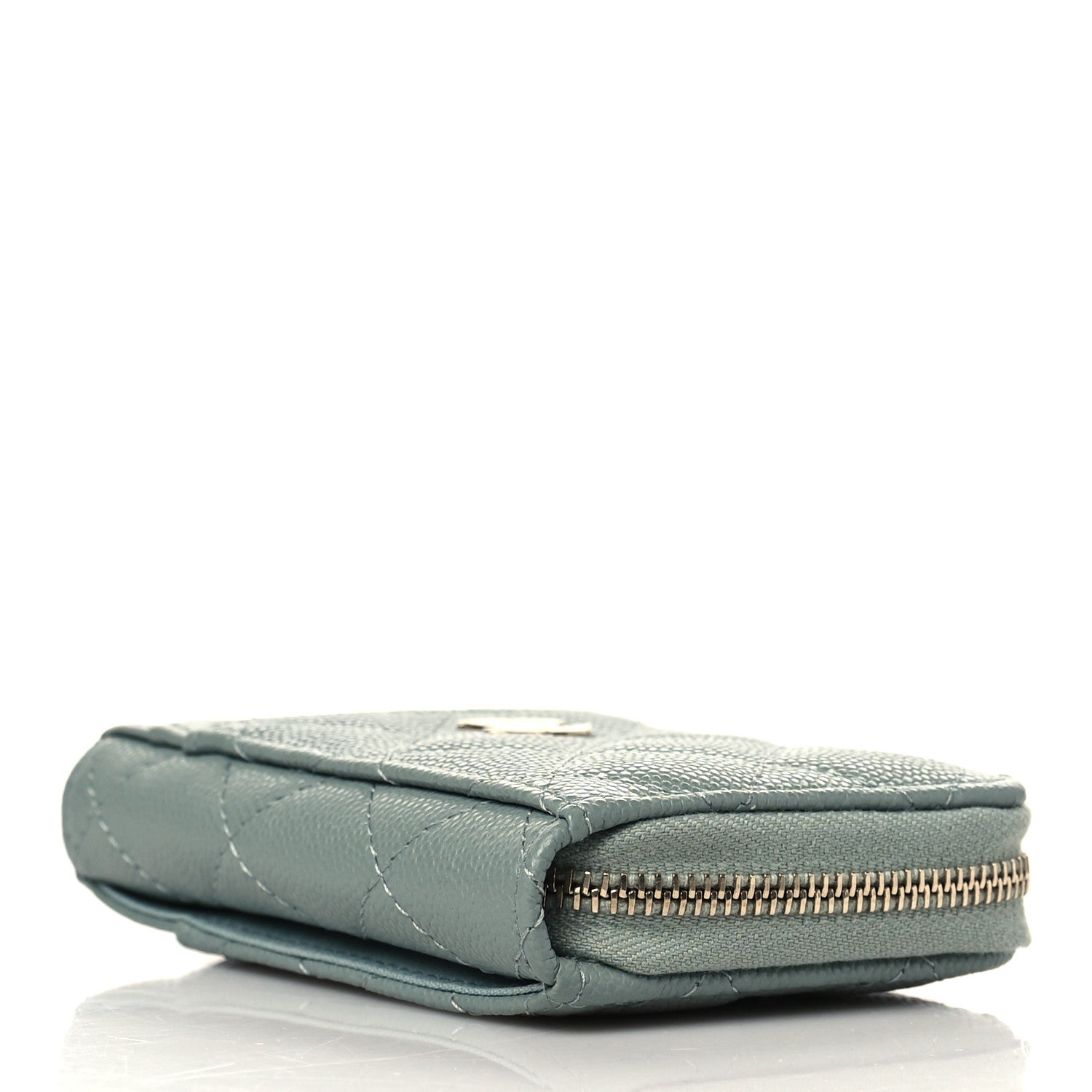 Chanel Caviar Quilted Zip Card Holder Grey 4 of 8