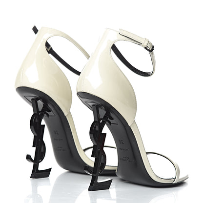 Saint Laurent Patent Calfskin Opyum Sandals 38 Neutro 4 of 9