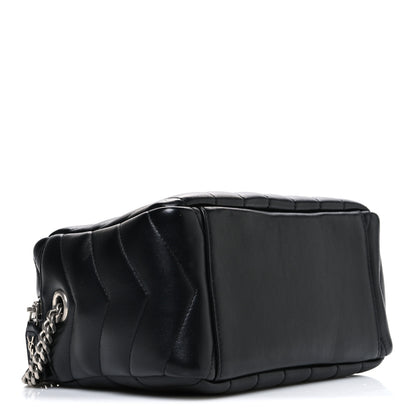 Saint Laurent Calfskin Y Quilted Monogram Small Loulou Bowling Bag Black 4 of 10