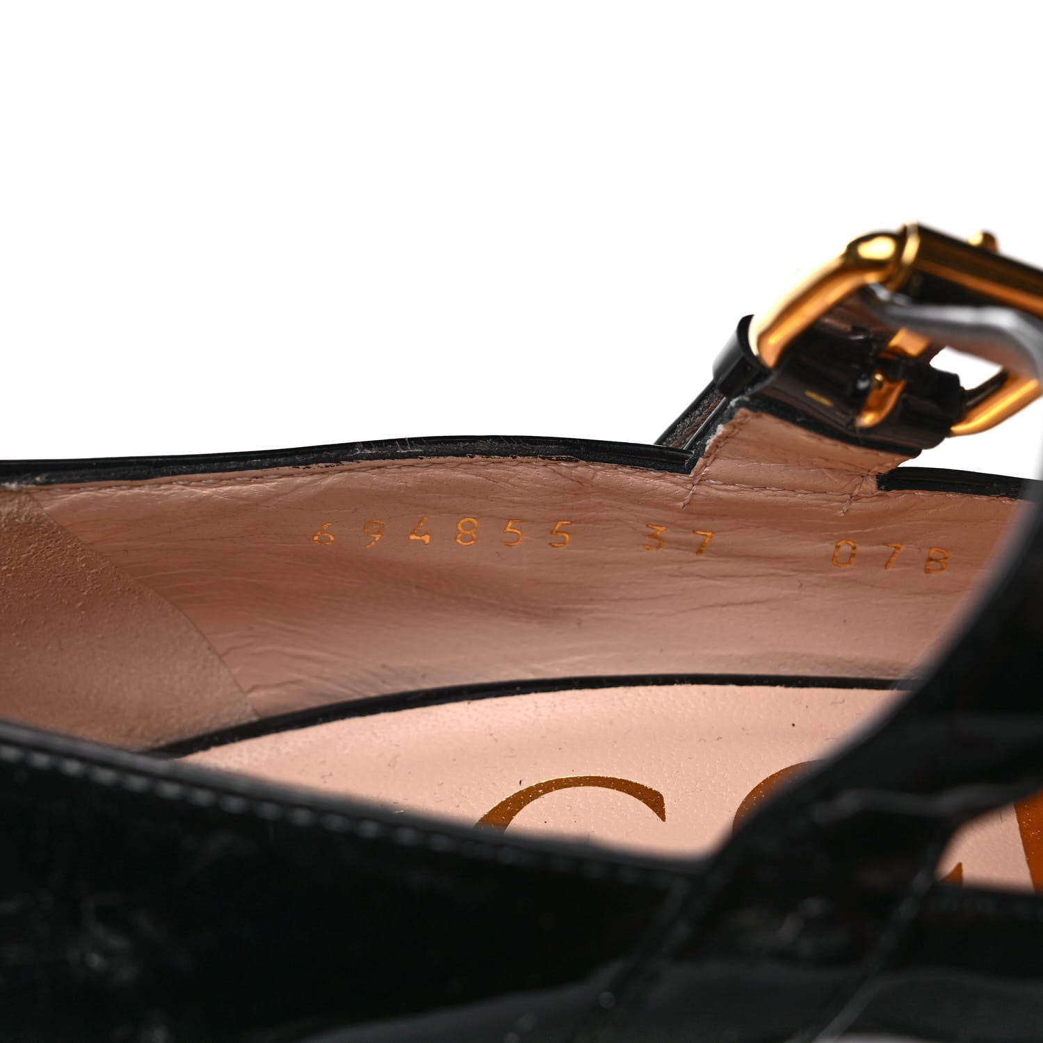 Gucci Patent Womens Horsebit Mid-Heel Mary Jane Pumps 37 Black 8 of 9