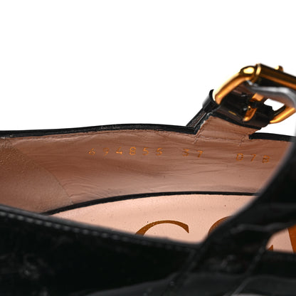 Gucci Patent Womens Horsebit Mid-Heel Mary Jane Pumps 37 Black 8 of 9