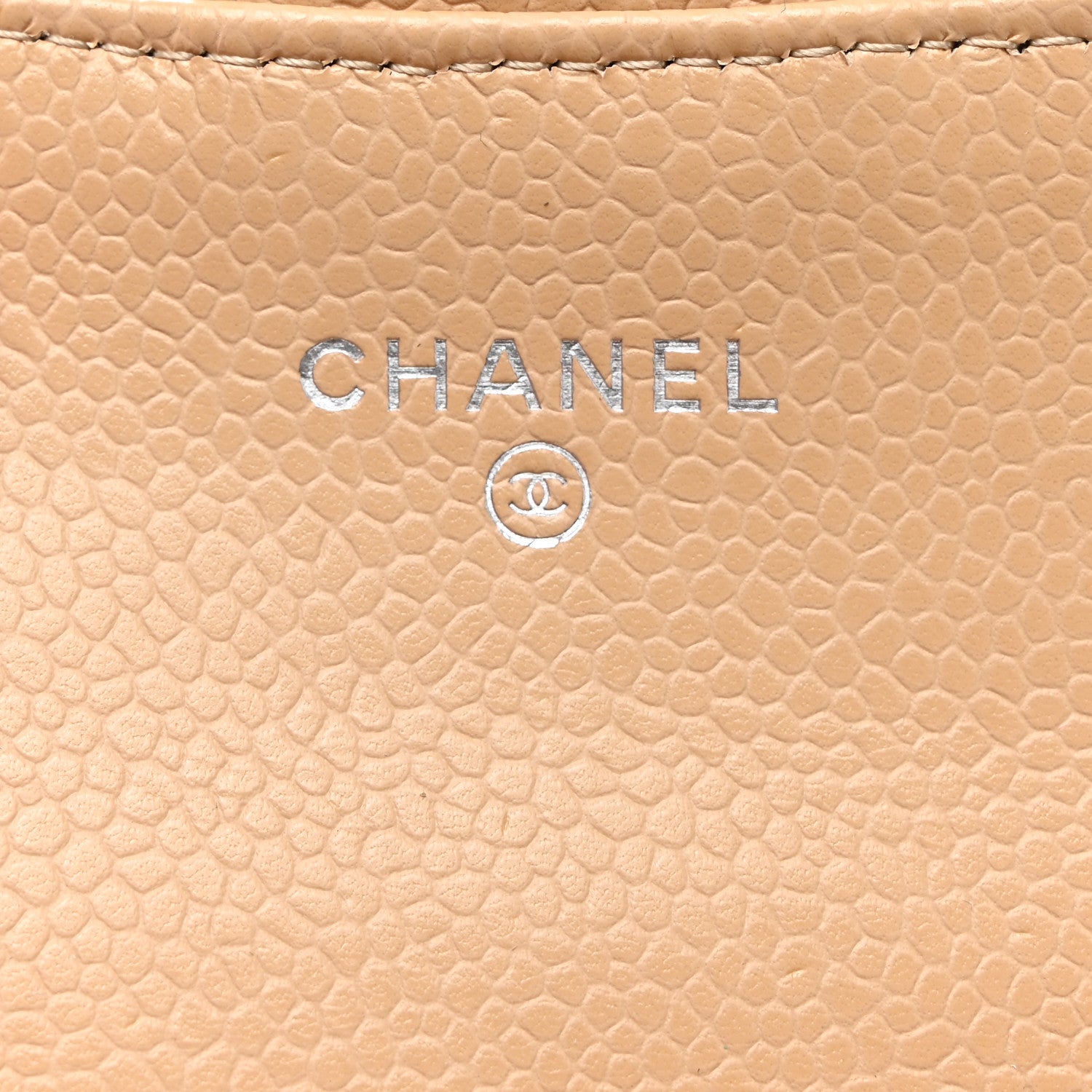 Chanel Caviar Quilted Flap Card Holder Wallet Beige 6 of 8