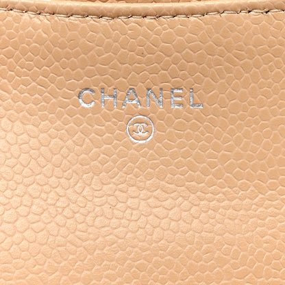 Chanel Caviar Quilted Flap Card Holder Wallet Beige 6 of 8