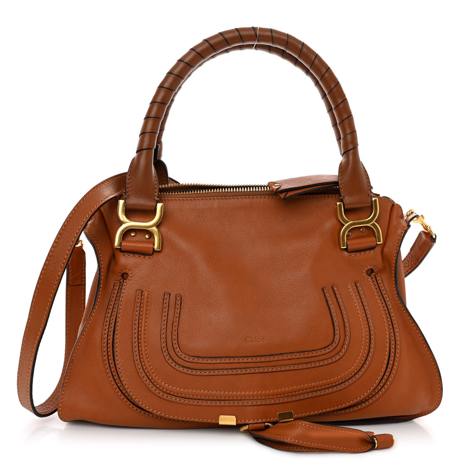 Chloe Calfskin Medium Marcie Satchel Tan 1 of 9