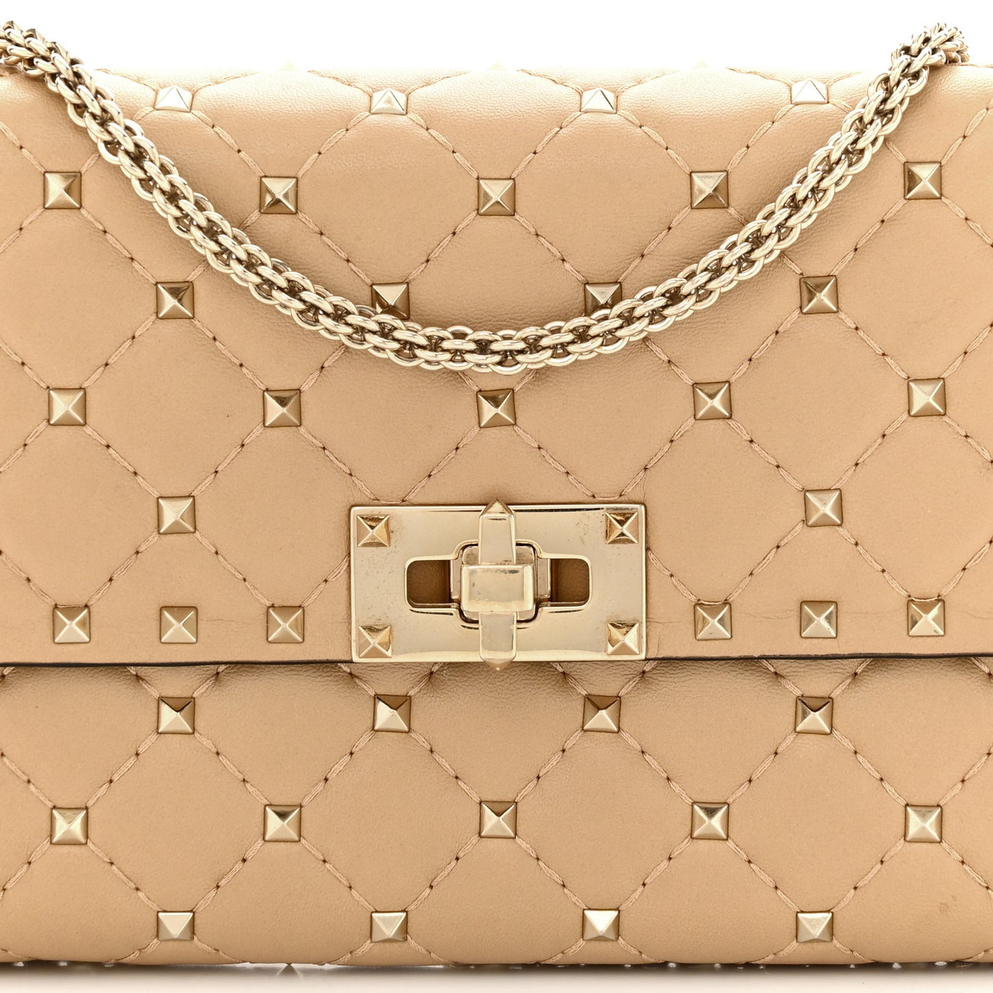 Nappa Rockstud Spike Wallet On Chain Camel Rose