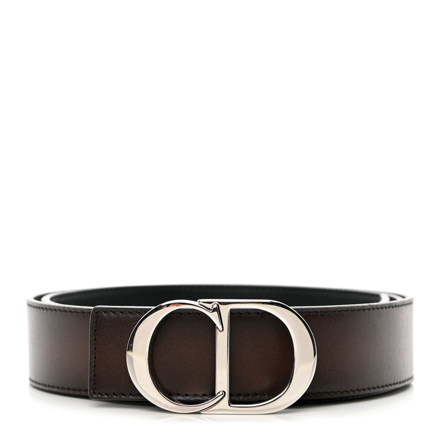 Calfskin CD Belt 100 Brown Black