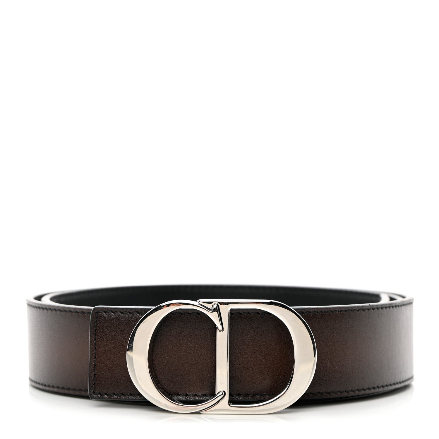 Christian Dior Calfskin CD Belt 100 Brown Black 1 of 5
