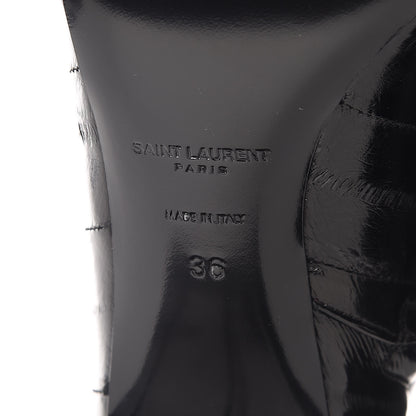 Saint Laurent Shiny Eel Joplin Buckle Booties 36 Black 6 of 9
