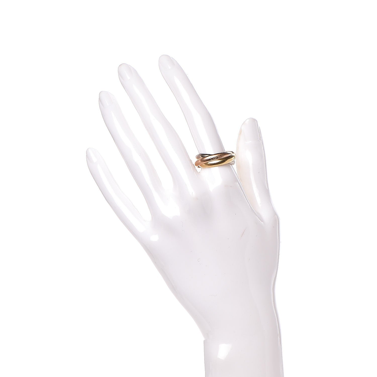 Cartier 18K Pink Yellow White Gold Classic Trinity Ring 57 8 2 of 7
