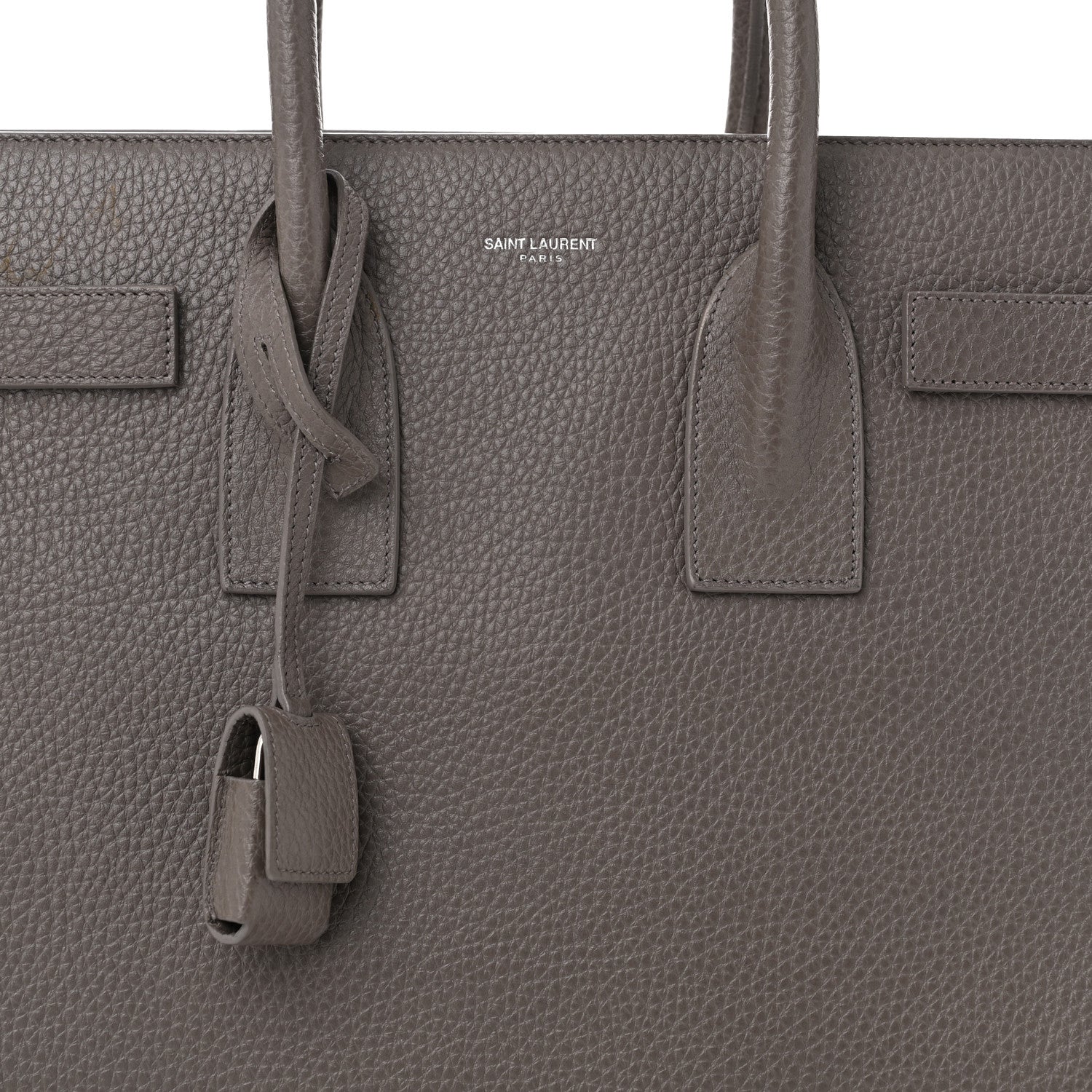 Saint Laurent Grained Calfskin Small Sac De Jour Fog 8 of 11