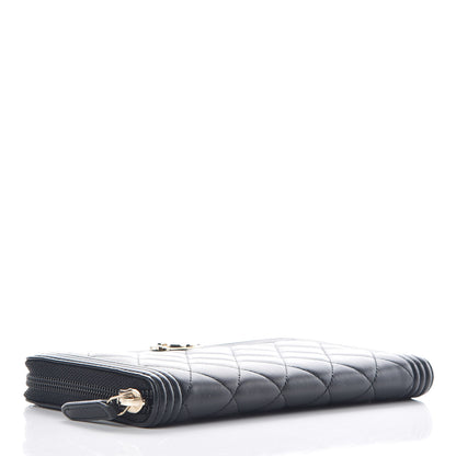 Chanel Lambskin Quilted Boy Zip Around Wallet Black 4 of 10