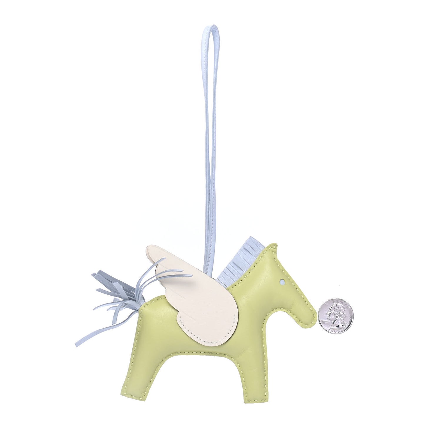Milo Lambskin Grigri Rodeo Pegase Horse Bag Charm MM Jaune Bourgeon Bleu Brume Nata