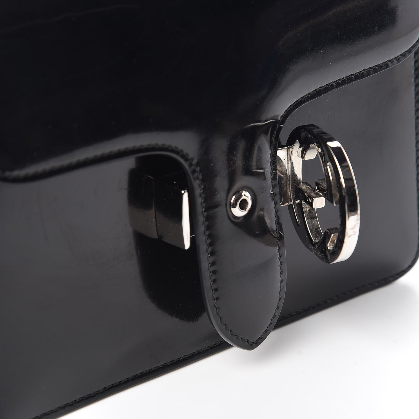 Shade Lux Calfskin Small Interlocking G Shoulder Bag Black
