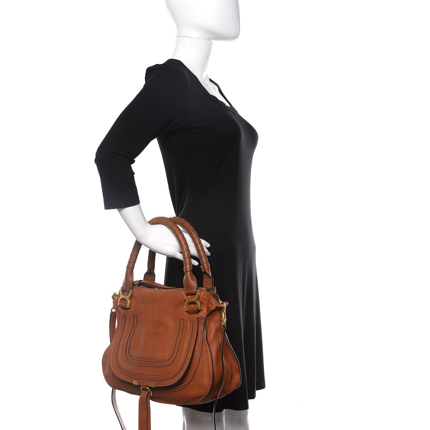 Calfskin Medium Marcie Satchel Tan
