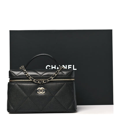 Chanel Caviar Quilted Top Handle Slim Vanity With Chain Black 11 of 11