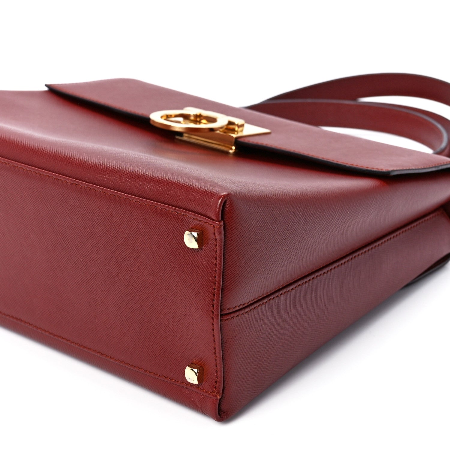 Salvatore Ferragamo Calfskin Top Handle Bag Red 12 of 12