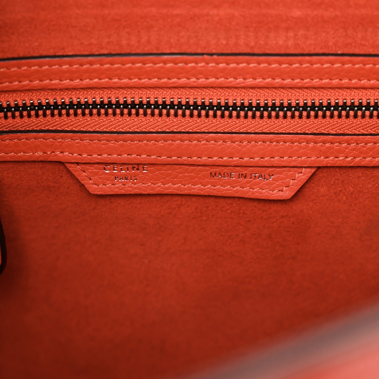 Drummed Calfskin Micro Luggage Vermillion