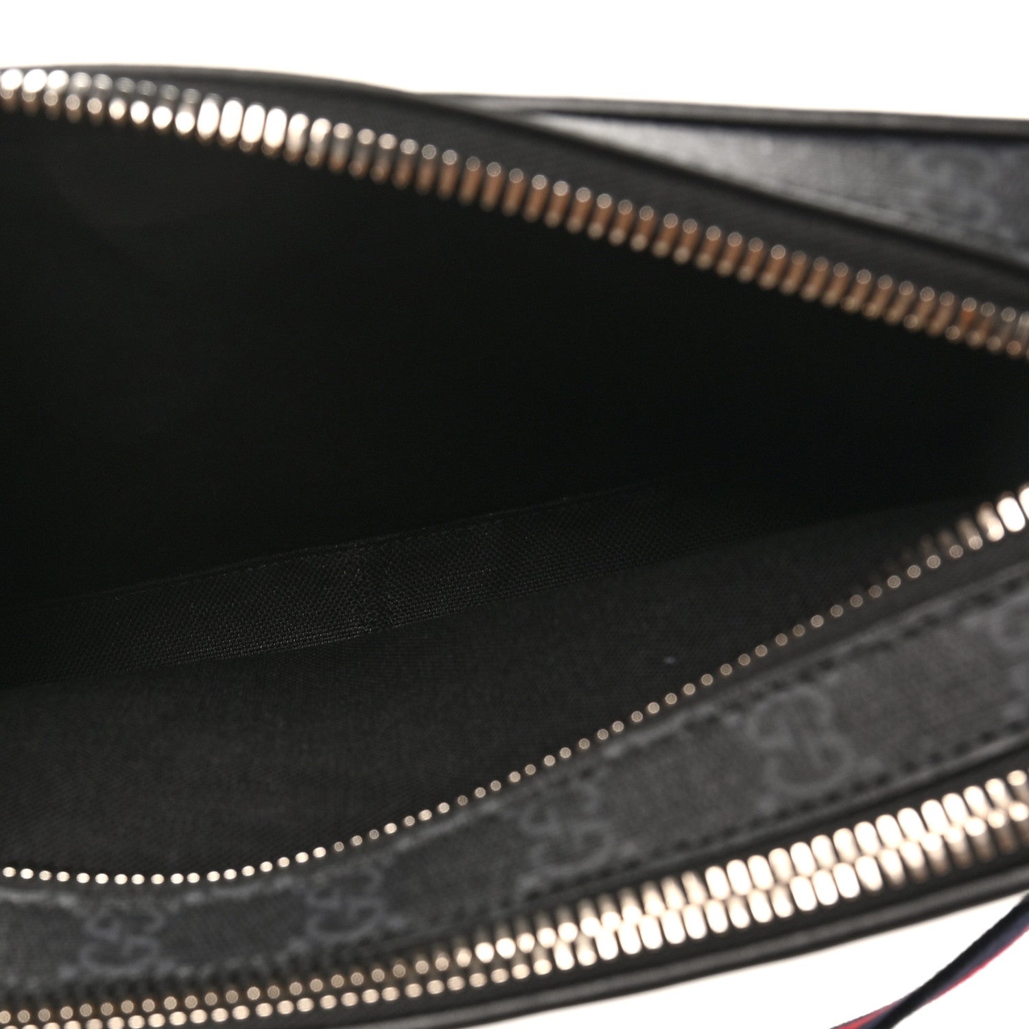 Gucci GG Supreme Monogram Web Small Shoulder Bag Black Grey 5 of 10