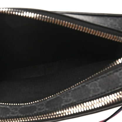 Gucci GG Supreme Monogram Web Small Shoulder Bag Black Grey 5 of 10