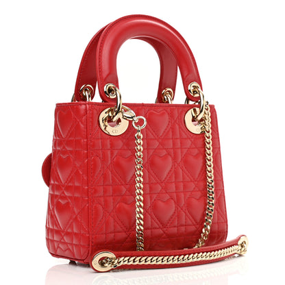 Christian Dior Calfskin Cannage Dioramour Mini Lady Dior Bag Bright Red 3 of 11