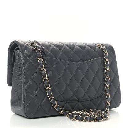 Chanel Caviar Quilted Medium Double Flap Dark Grey 2 of 8