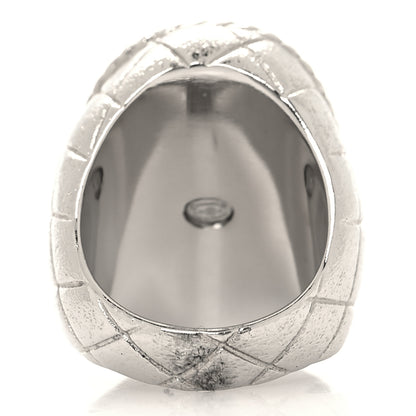 Chanel Crystal CC Crown Signet Ring 54 7 Gold 3 of 5