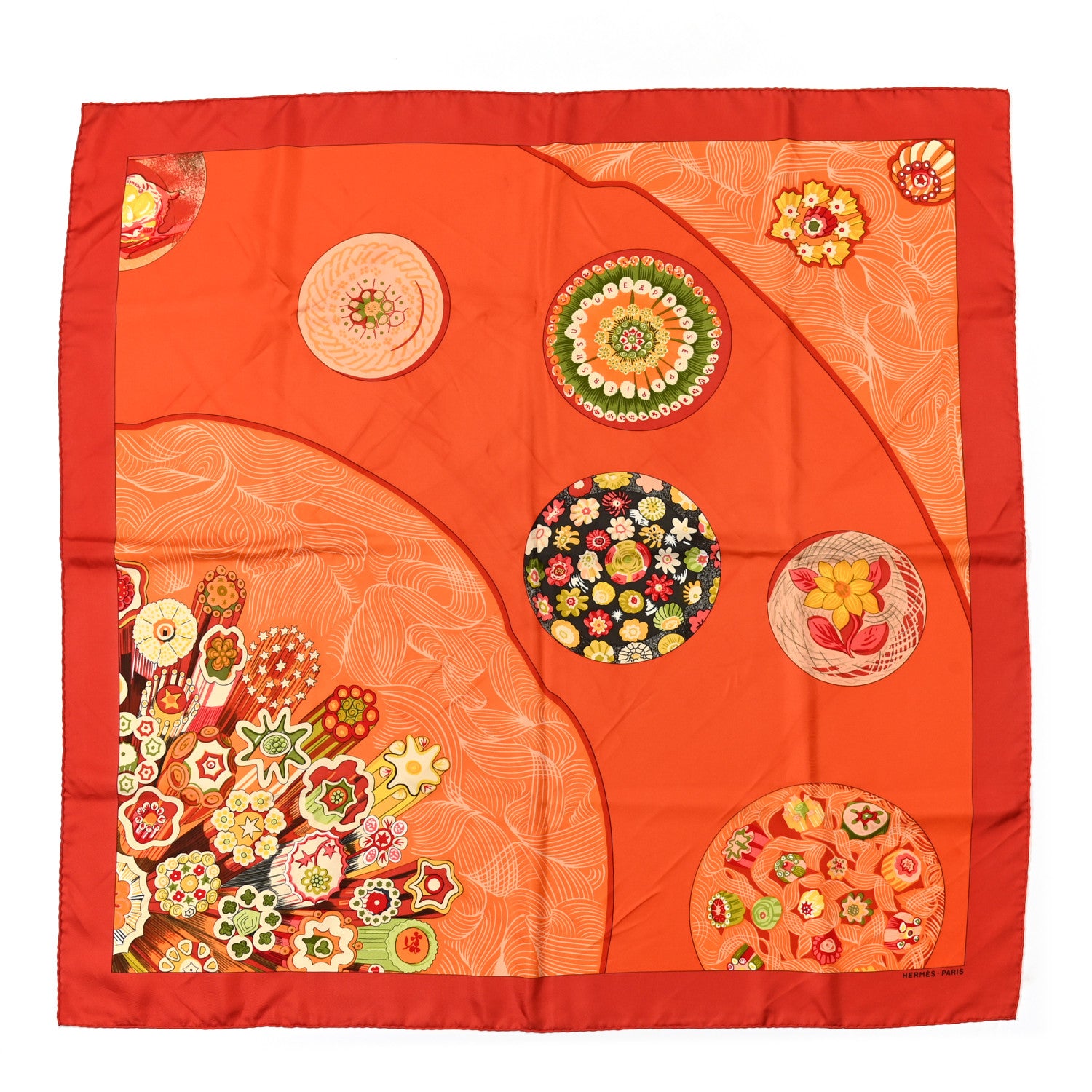 Hermes Silk Sulfure et Presse Papiers II Scarf 90 1 of 8