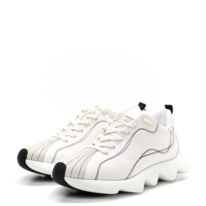Hermes Technical Canvas Goatskin Envol Sneakers 40 White Casse 3 of 10