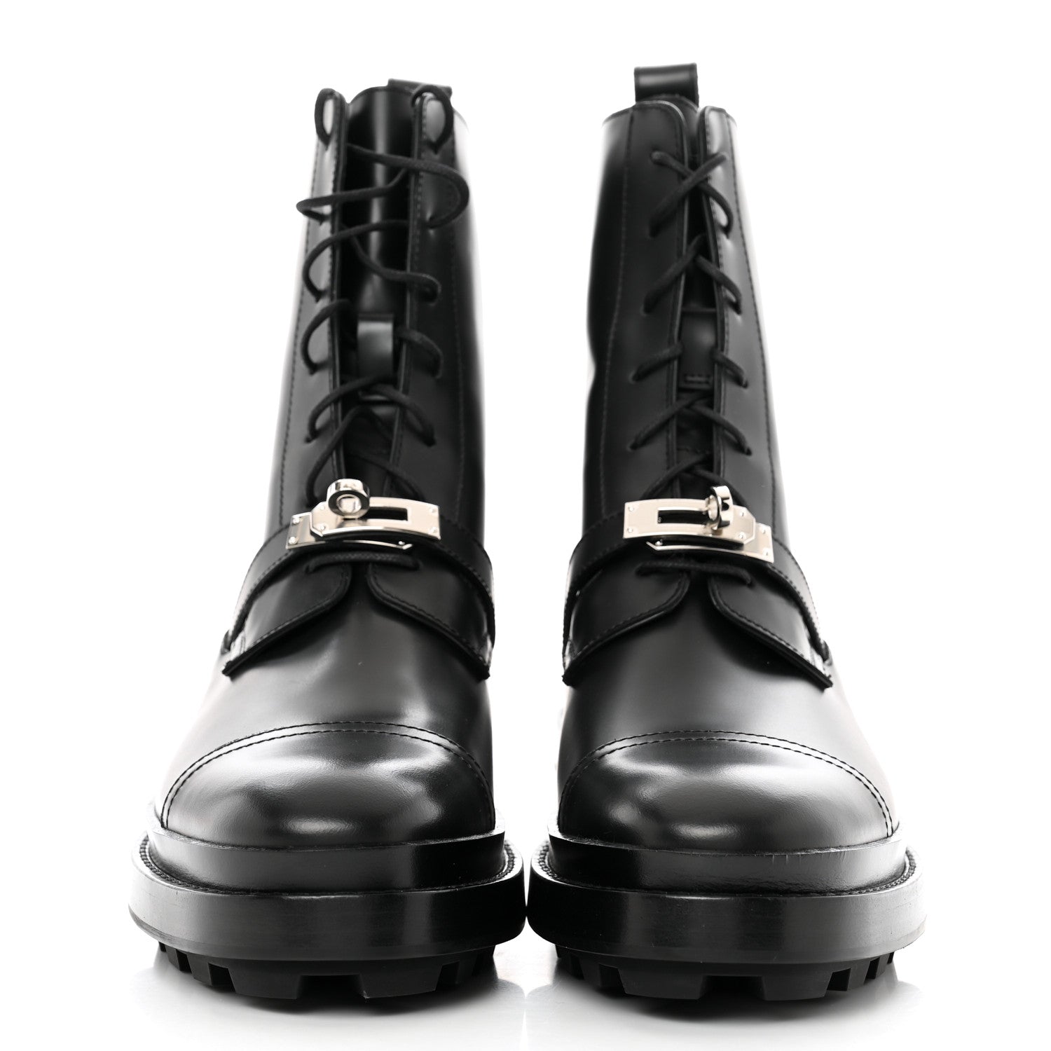 Hermes Glossed Calfskin Funk Ankle Boots 40 Black 2 of 9