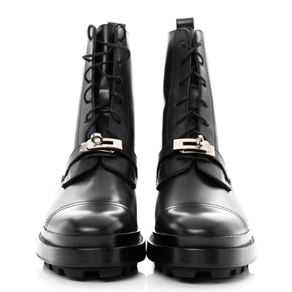 Hermes Glossed Calfskin Funk Ankle Boots 40 Black 2 of 9